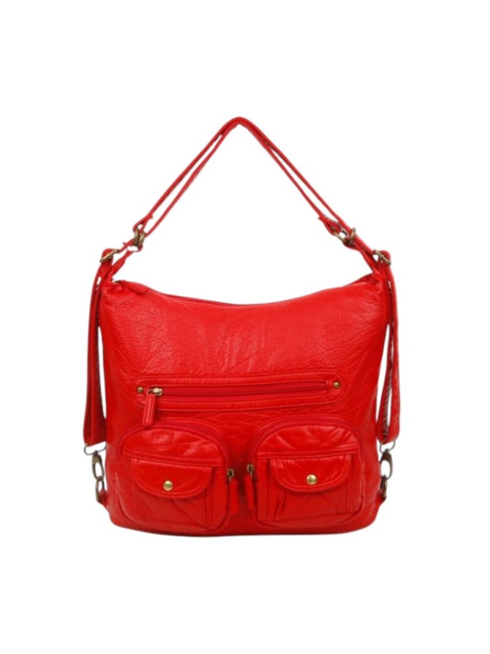 Ampere Creations NWT Red Vegan Leather Convertible Crossbody Backpack Bag